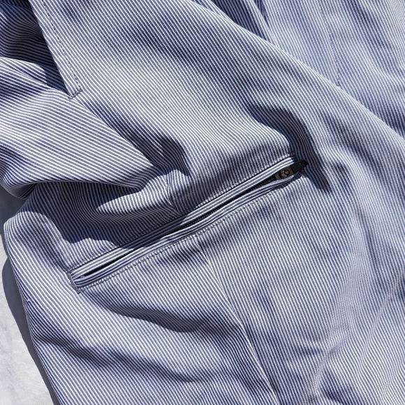 NWT Haggar Size 38 Cool  Right Utility Short Blue & White Stripe - Picture 7 of 7